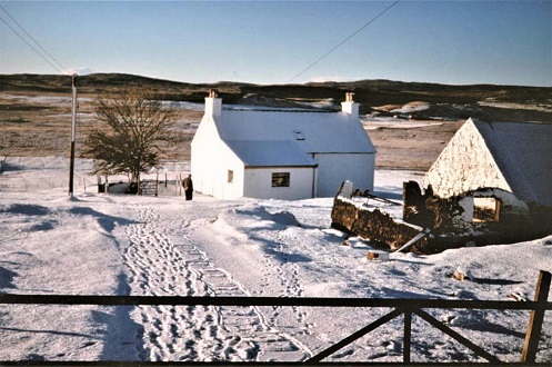Donald Munro on  Bin day in Borbh,  photo taken by Alan (the postie). 